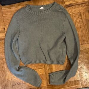Women's Green Crop Sweater